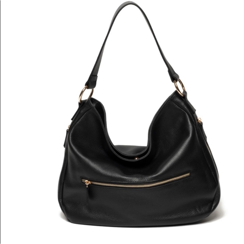 Laggo The Taylor Black Pebble Leather Bag